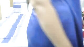 Horny wife in nighty teasing by showing her boobs pussy and ass